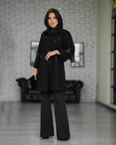 مانتو مجلسی پولک دوزی مشکی