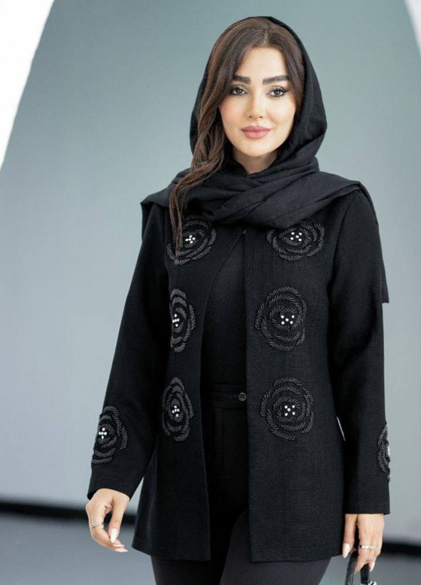 مانتو کتی کرپ مشکی