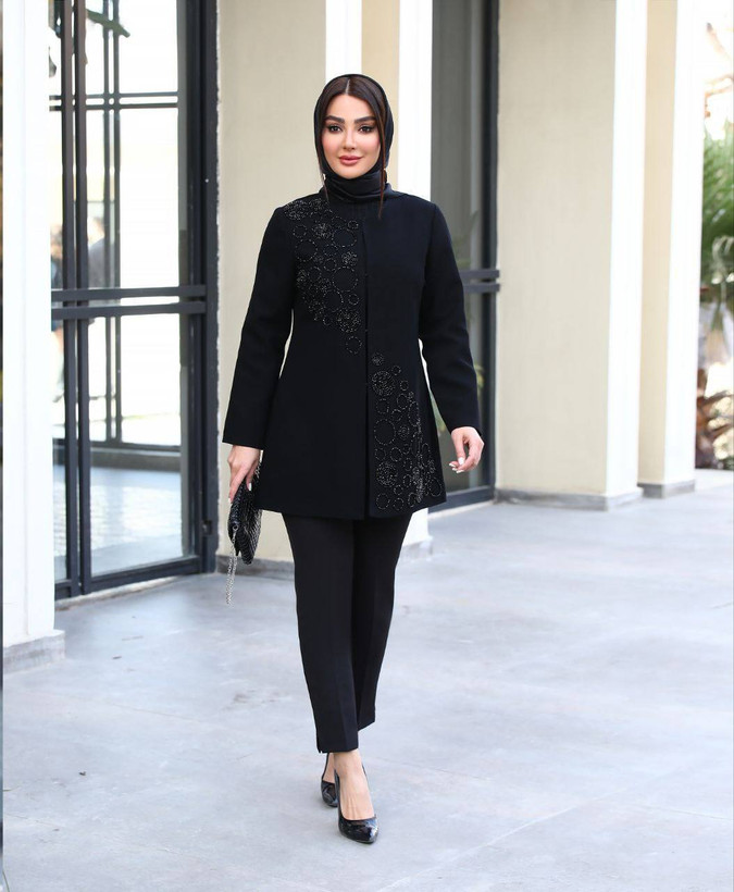 مانتو کتی کرپ مشکی