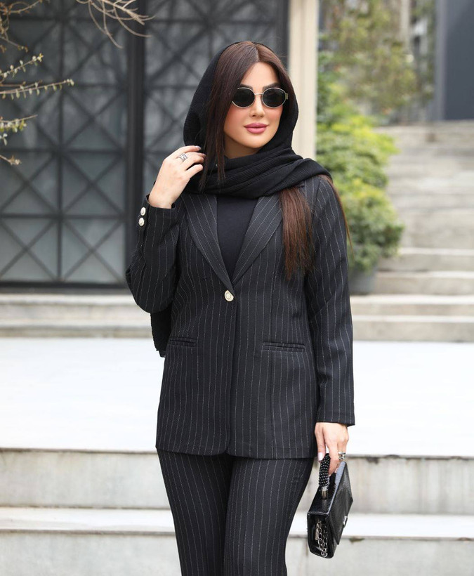 مانتو شلوار کتی مشکی