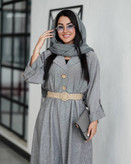 مانتو بلند کمربند دار