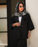 مانتو کتی مشکی کوتاه