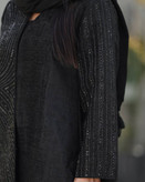 مانتو مجلسی کار شده مشکی