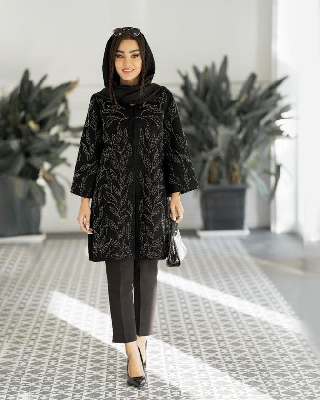 مانتو مجلسی مخمل شانل سنگدوزی