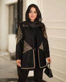 مانتو کتی مجلسی مخمل شانل