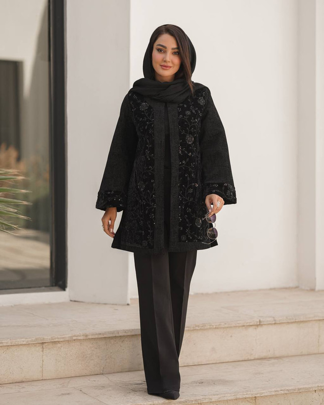 مانتو مشکی شیک زنانه