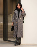 مانتو بلند مخمل یقه انگلیسی