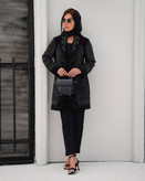 مانتو مشکی کار شده