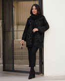 مانتو مشکی مخمل شانل