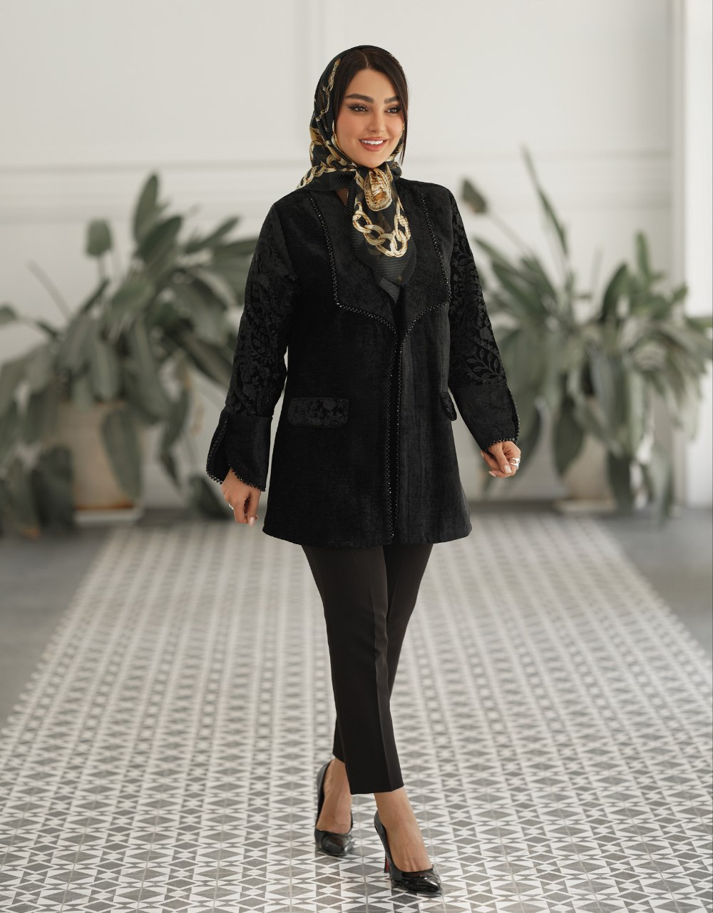 مانتو کتی مجلسی شیک مشکی