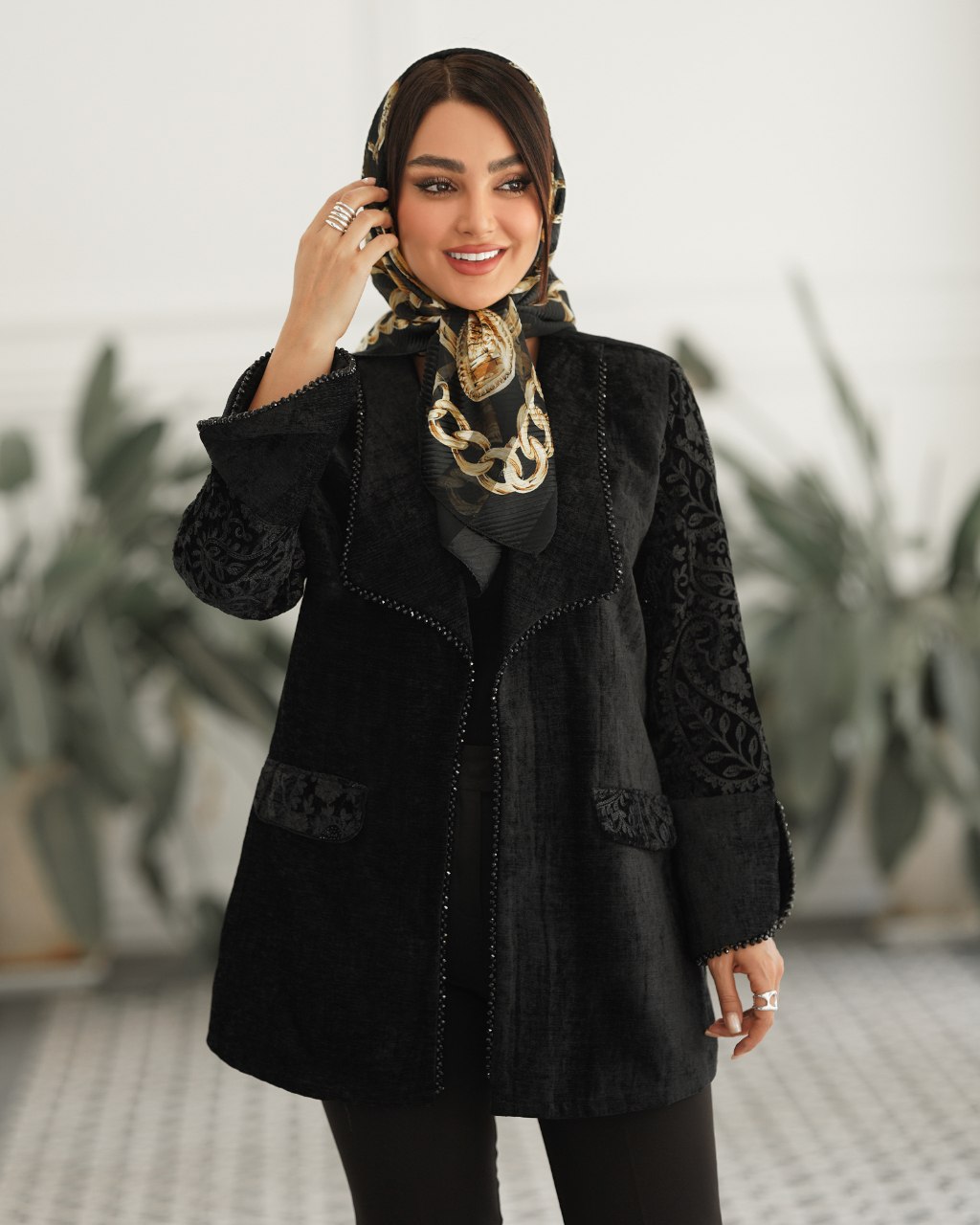 مانتو با نوار کریستالی