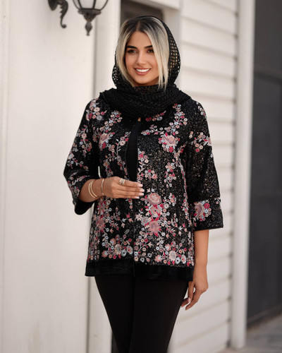 مانتو مجلسی مخمل گلدوزی هندی