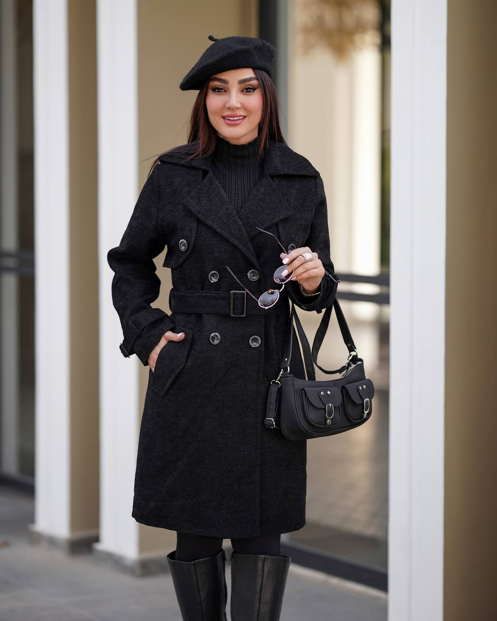 مانتو مخمل جودون مشکی