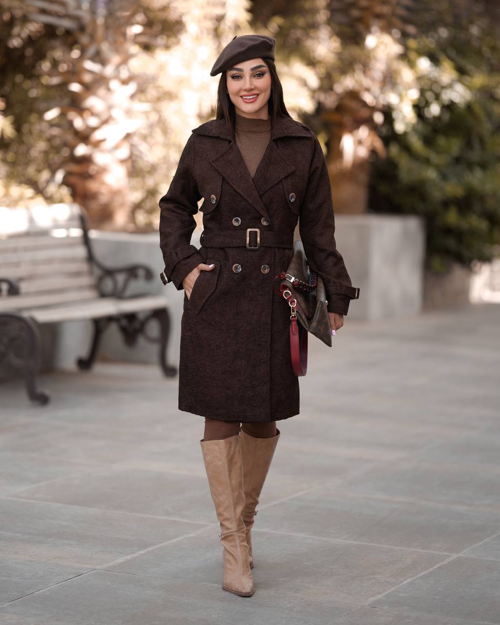 مانتو مخمل یقه انگلیسی