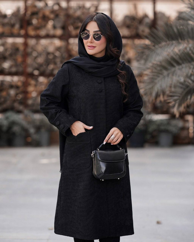 مانتو زنانه مشکی پاییزه مدل جدید