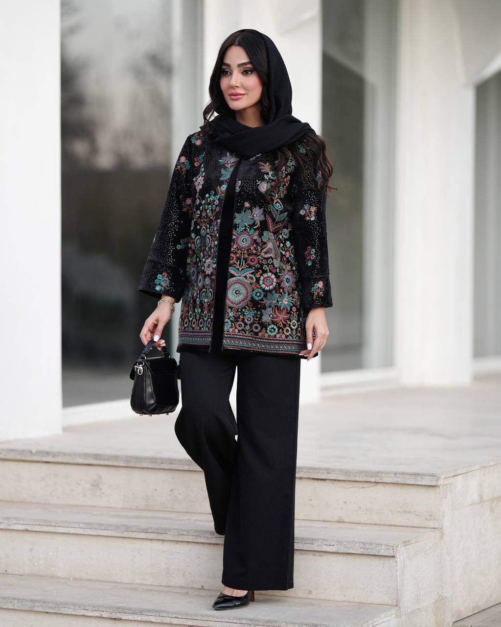 مانتو مجلسی گلدوزی