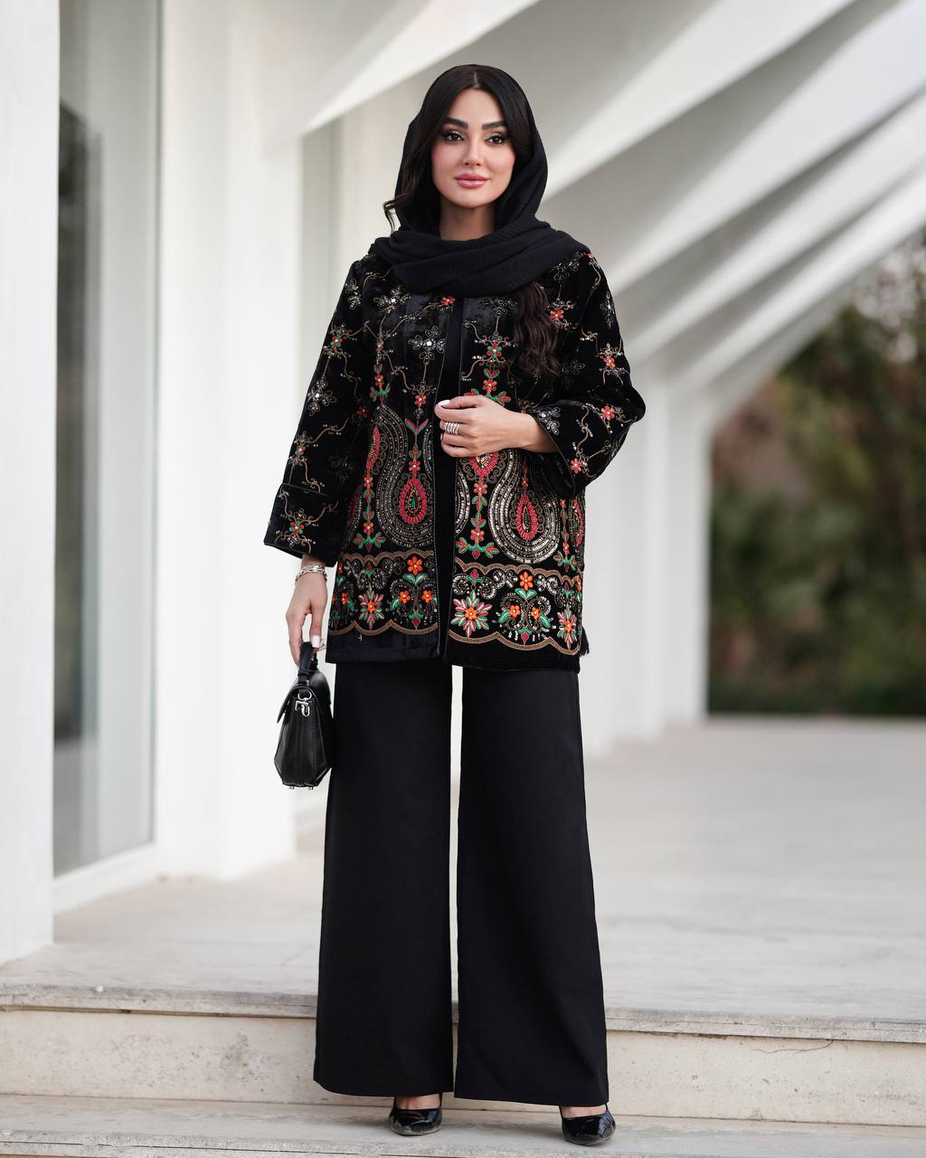 مانتو کتی شیک گلدوزی