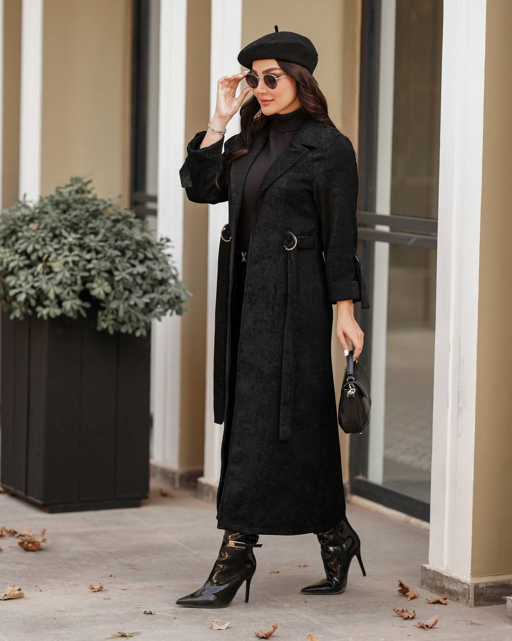 مانتو بلند زنانه مخمل مدل ریحانه