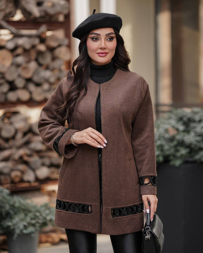 کت یقه گرد نوار جواهردوزی