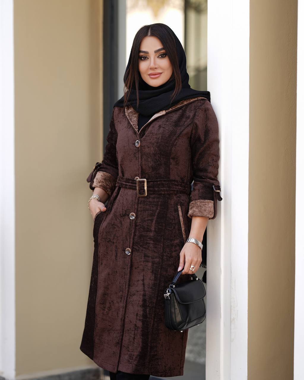 بارانی بلند مخمل