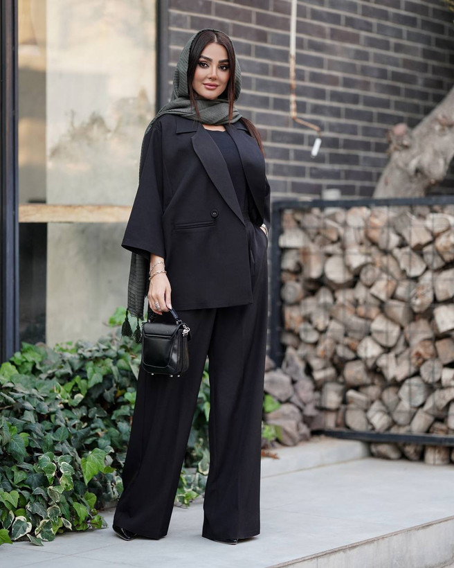 کت شلوار زنانه مشکی