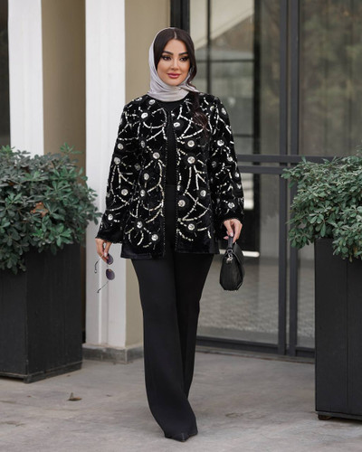 مانتو مجلسی زنانه جواهردوزی