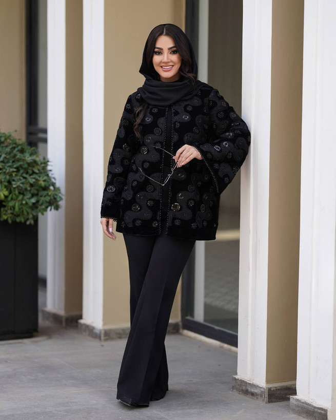 مانتو مخمل سوزن دوزی هندی