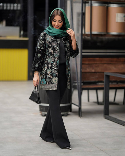 مانتو پولک دوزی شده