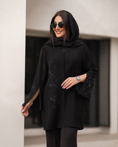مانتو زنانه مجلسی کرپ جواهردوزی