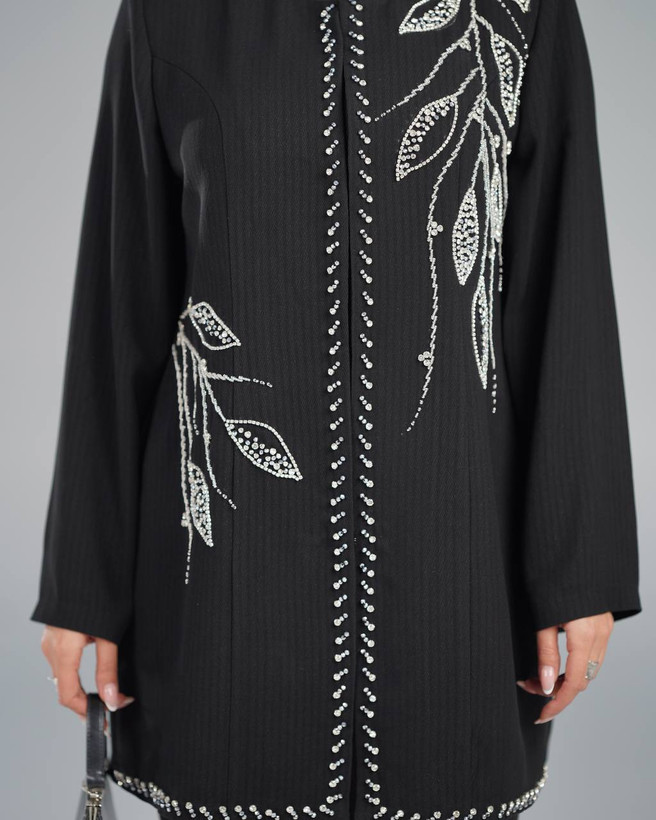 مانتو کرپ لمه ژاکارد