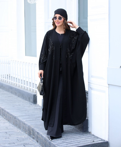 مانتو زنانه عبایی جواهردوزی کار دست